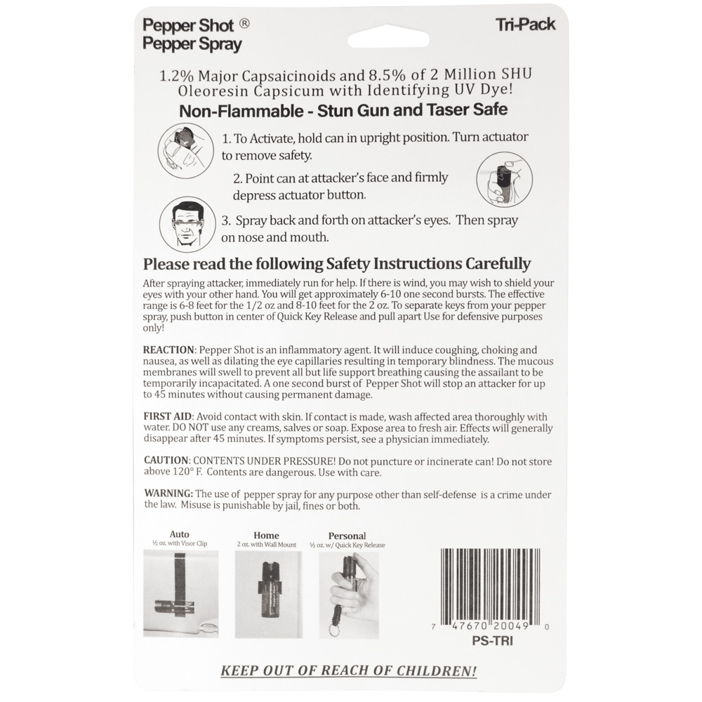 Pepper Shot 1.2% MC Tri-pack pepper spray - Image 2