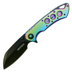 Assisted Open Folding Pocket Knife, Rainbow Handle w/ Black Accents