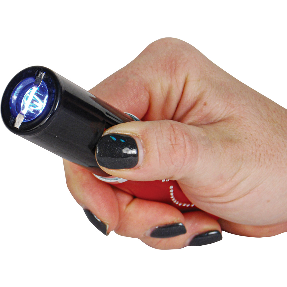 25,000,000 Volt Rechargeable Lipstick Stun Gun with Flashlight, red - Image 2