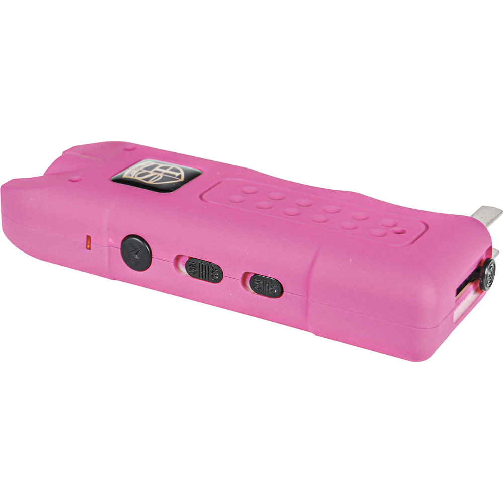 80,000,000 volt MultiGuard Stun Gun Alarm and Flashlight with Built in Charger Pink - Image 2