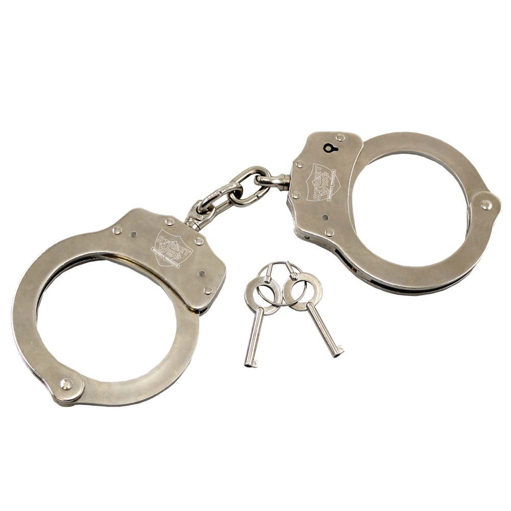Nickel-plated Steel Handcuffs With Double Lock Mechanism