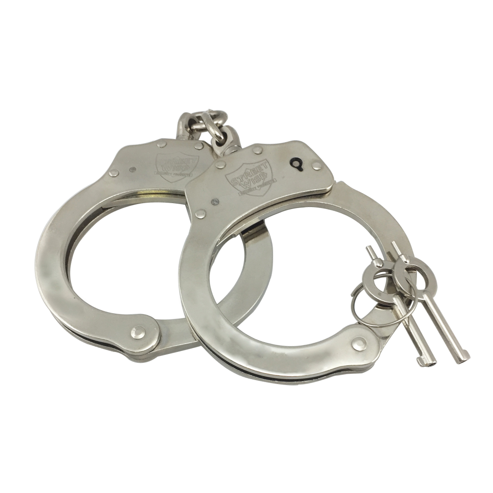 Nickel-plated Steel Handcuffs With Double Lock Mechanism - Image 2